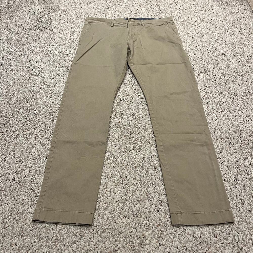 J Crew 484 Slim Flex Chino Pant Mens 32x32 Khaki Preppy Classic Casual Academia